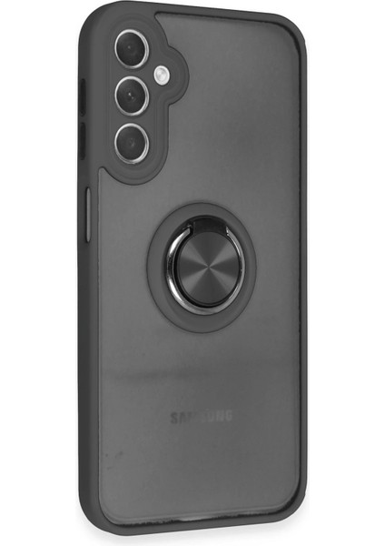 Samsung Galaxy A24 4g Kılıf Montreal Yüzüklü Silikon Kapak - Siyah - KA7255-6700