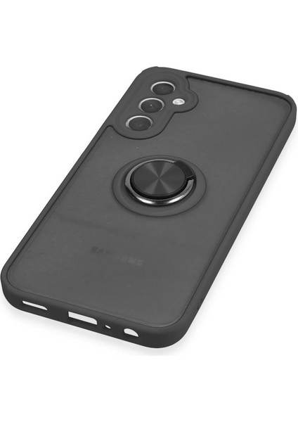 Samsung Galaxy A24 4g Kılıf Montreal Yüzüklü Silikon Kapak - Siyah - KA7255-6700