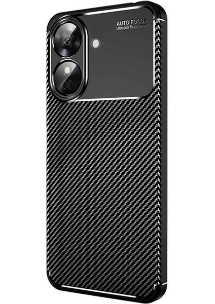 Realme Note 60 Kılıf Auto Focus Karbon Kapak - Siyah - KA3100-3577