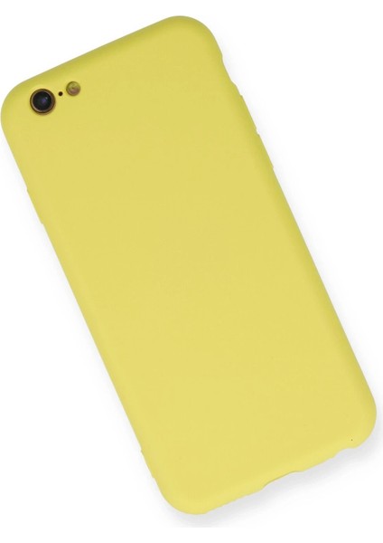 iPhone 6 Kılıf Nano Içi Kadife Silikon - Sarı - KA5185-4790
