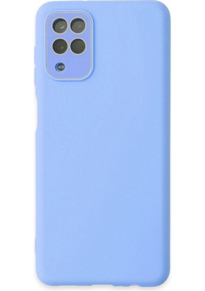 Samsung Galaxy A22 Kılıf Lansman Glass Kapak - Mavi - KA7382-8914