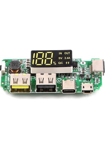 Çift USB 5V 2.4A LED Ekranlı 18650 Pil Şarj Modülü Micro Type-C Powerbank Devresi Modülü