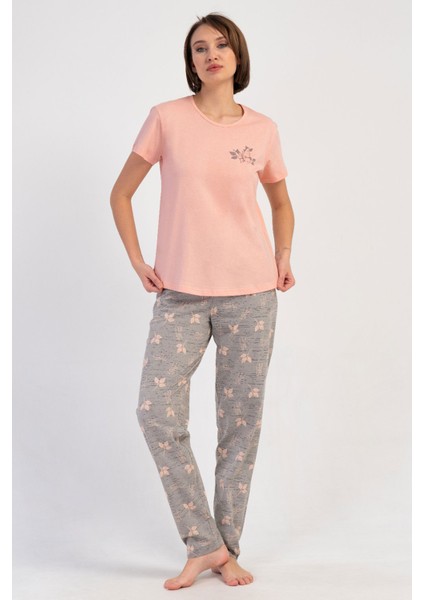 Pamuklu Kadın Kısa Kol Pijama Takım , 408380