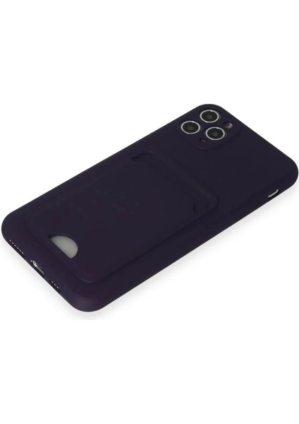 Newface iPhone 11 Pro Max Kılıf Kelvin Kartvizitli Silikon - Derin Mor fırsatları