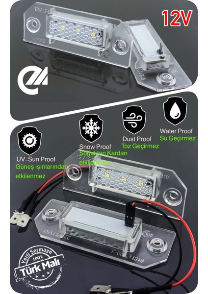 Ford Focus C-Max 2003-2010 Canbus LED Plaka Aydınlatma Ledi Lambası LED Edıtıon