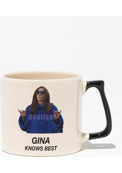 Gina Knows Best Baskılı | Brooklyn 99 Hediyelik | Siyah Kulplu Modern Seramik Kupa