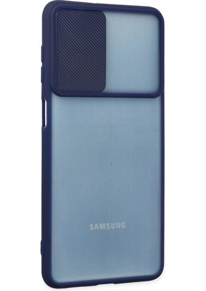 Samsung Galaxy M52 5g Kılıf Palm Buzlu Kamera Sürgülü Silikon - Lacivert - KA9265-6487 fiyatları