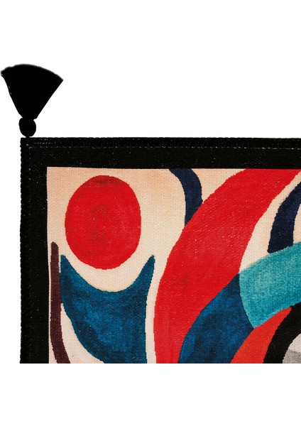 Lumina Renkli Soyut Desen Dekoratif Halı Püsküllü Yıkanabilir Ince Yazlık Tasarım Halı fırsatları