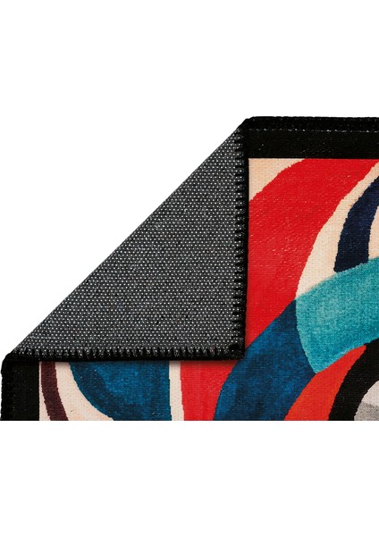 Lumina Renkli Soyut Desen Dekoratif Halı Püsküllü Yıkanabilir Ince Yazlık Tasarım Halı indirimleri