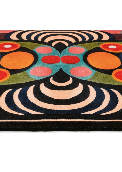 Lumina Renkli Soyut Desen Dekoratif Halı Püsküllü Yıkanabilir Ince Yazlık Tasarım Halı