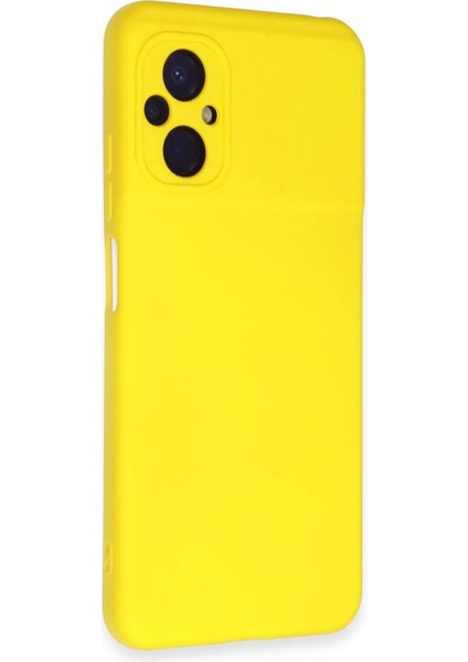 Xiaomi Poco M5 Kılıf Nano Içi Kadife Silikon - Sarı - KA9358-8825