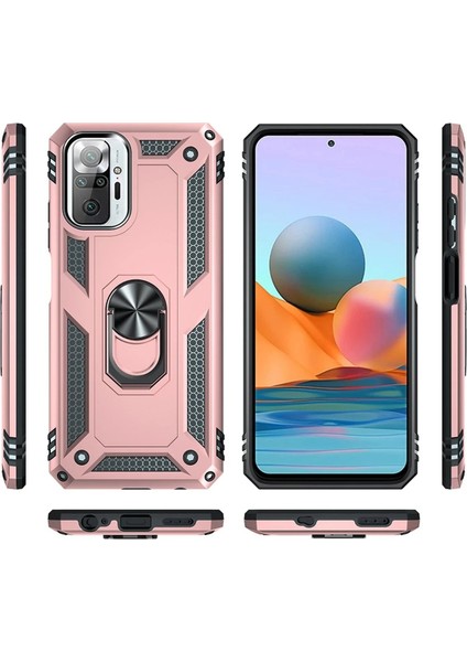 Xiaomi Redmi Note 10 Pro Kılıf Sofya Yüzüklü Silikon Kapak - Rose - KA9902-1032 modelleri