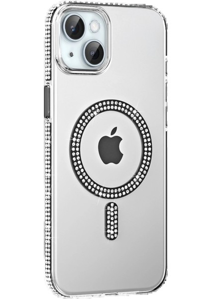 Apple iPhone 14 Move Taşlı Magsafe Kapak - Siyah - KA7955-6231