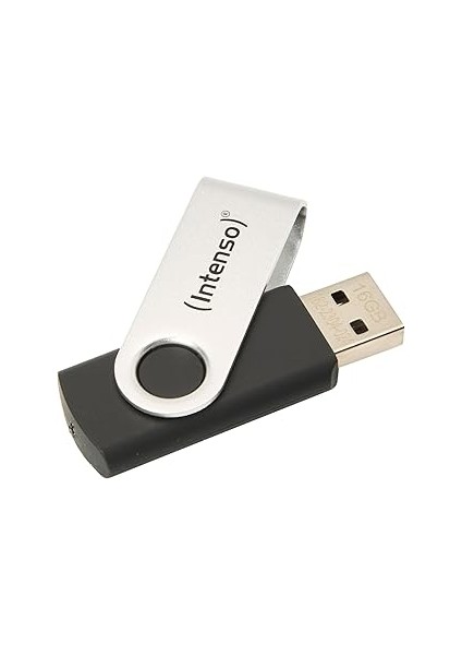 Intenso USB Stick Basic Line 16GB Siyah, Gümüş 4034303015368