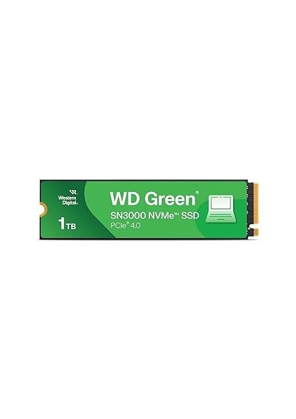 Western Digital Green SN3000 Nvme 1 Tb (5.000 Mb/sn'ye Kadar Okuma 4.000 Mb/sn'ye Kadar Yazma) -
