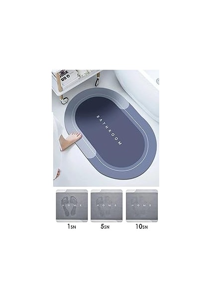 Sihirli Paspas Su Emici Banyo Paspası Kaymaz Tabanlı Abdest Paspası 3,5 mm 40X60CM