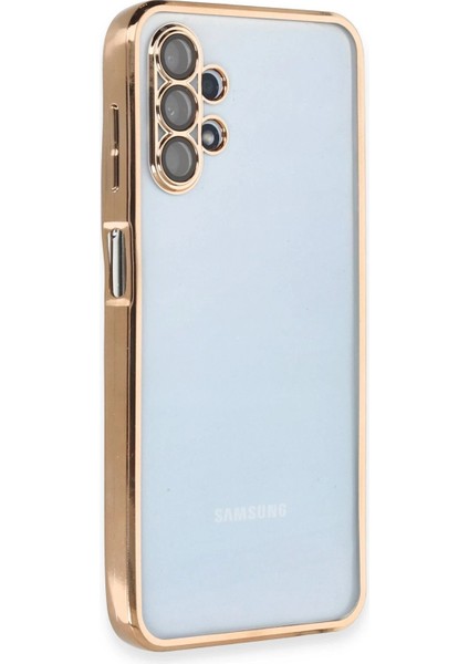 Samsung Galaxy A13 4g Kılıf Lensli Silikon - Gold - KA4266-5611