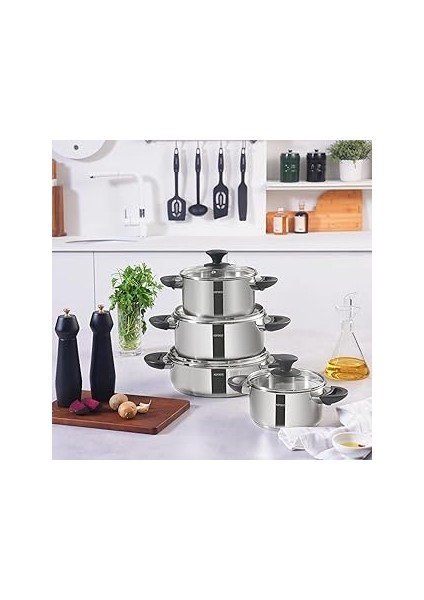 Buca 8 Parça Çelik Tencere Seti