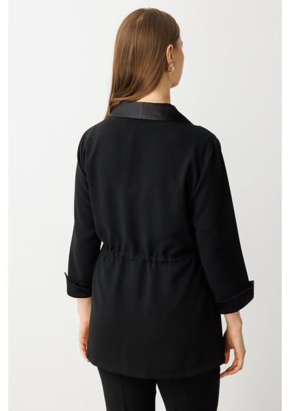 Kadın Büyük Beden Taş Işlemeli Duble Kol Ceket 4984 Siyah fırsatları