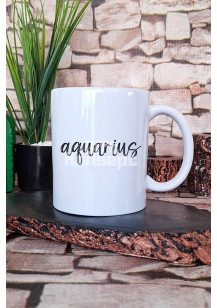 Aquarius Personality Traits Temalı Kova Burcu Kişiliği Hediye Baskılı Kupa Bardak