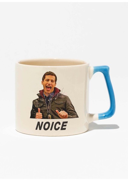 Noice Jake Peralta Brooklyn Nine Baskılı Mavi Kulplu Modern Seramik Kupa