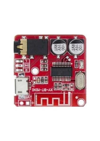 Sanec Bluetooth 4.1 Ses Alıcı (Audio) Modülü - Kablosuz Stereo Müzik Modülü - Kırmızı