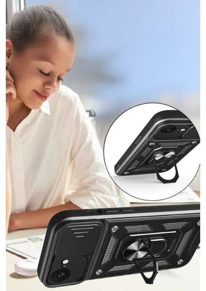 iPhone 16E Kılıf Pars Lens Yüzüklü Silikon - Siyah - KA1934-9802 fırsatları