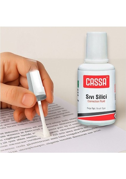 Sıvı Silici Daksil 3 Adet Cassa 18 ml Fırçalı Sıvı Düzeltici Daksil Yazı Düzeltici Okul Ofis Büro Fırça Uçlu Daksil fiyatları