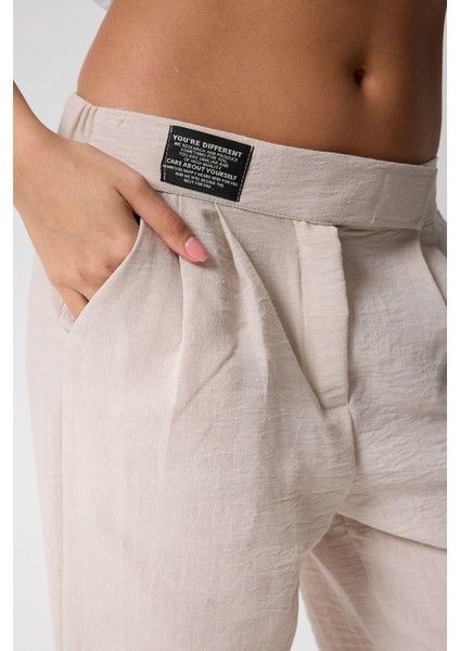 Kadın Yüksek Bel Cırtlı Beli Palazzo Pantolon fırsatları