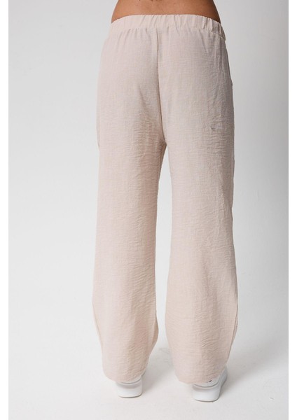 Kadın Yüksek Bel Cırtlı Beli Palazzo Pantolon indirimleri