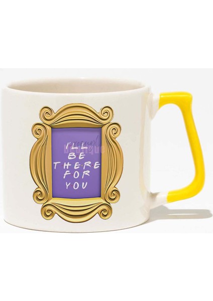 Friends I'll Be There For You Baskılı Sarı Kulplu Modern Seramik Kupa