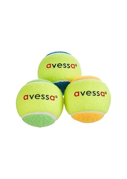 Avessa Tenis Topu, 3'lü Paket, Hobi ve Amatör Kullanım, Renkli, TT-200