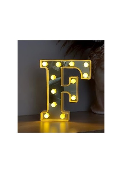 Giftmoda 3D Işıklı LED Harf Dekoratif Aydınlatma Büyük Boy F