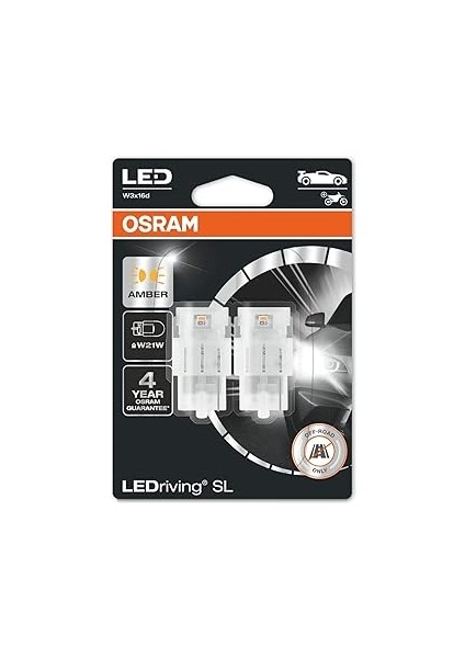 T20 Tek Devreli LED Ampul Sarı 12V 7505DYP (1 Takım-2 Adet)