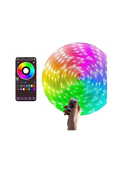 Amber LED Pixel Rgb Işık - 5V USB Girişli, Bluetooth Uygulamalı, Uzaktan Kumandalı, Müzi
