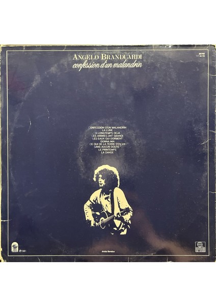 Angelo Branduardi Confession D'un Malandrin Lp Plak fiyatları