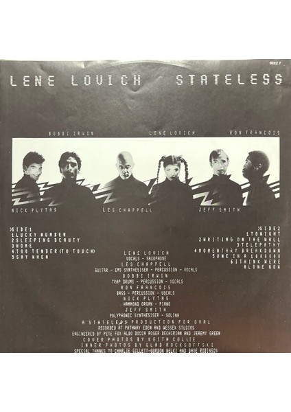 Lene Lovich Stateless Lp Plak fiyatları