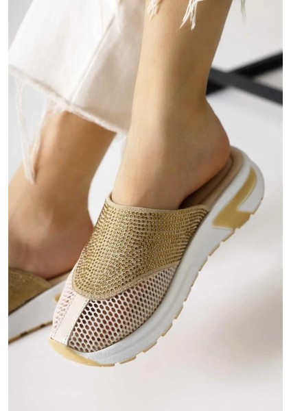 31630 File Detaylı Taşlı Kadın Kapalı Terlik