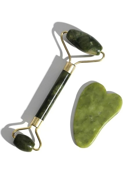 Ikili Doğal Yeşim Taş Masaj ve Gua Sha Seti, Yüz Bakım Taşı fiyatları