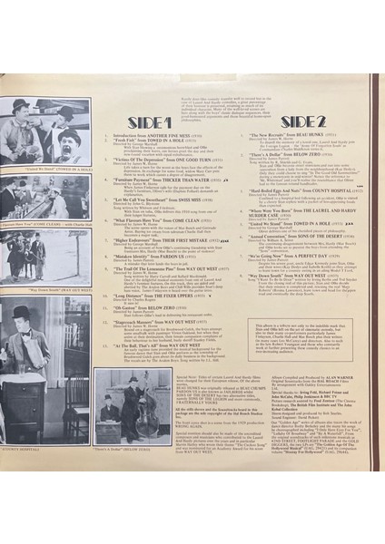 Laurel & Hardy The Golden Age Of Hollywood Comedy (Non-Music) Soundtrack Lp Plak fiyatları