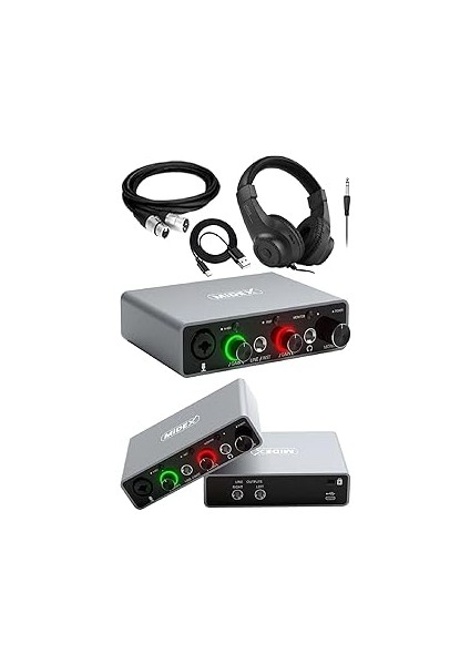 GLX-700GR-H Üst Segment USB Stüdyo Ses Kartı 2 Giriş 2 Çıkış 24BIT/192KHZ (Kulaklık ve Kablo