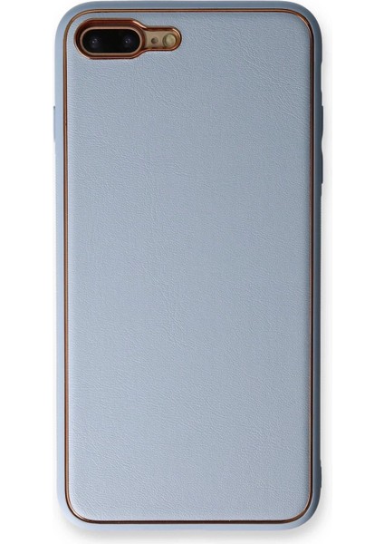 Newface iPhone 7 Plus Kılıf Coco Deri Silikon Kapak - Açık Mavi