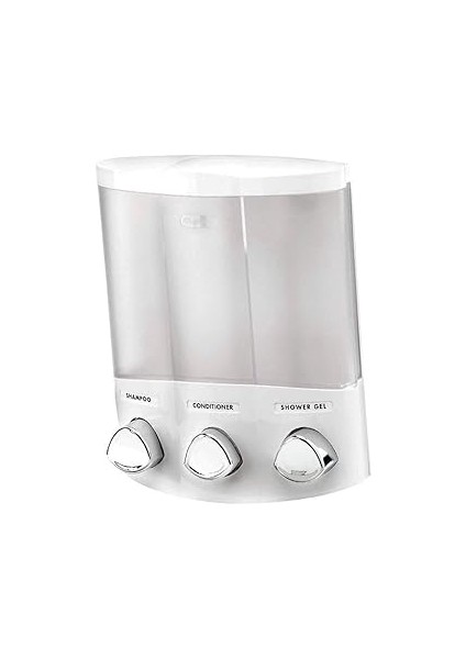 Better Living Sabun, Duş Jeli ve Şampuan Dispenseri, Krom Kaplama, Abs Plastik, Beyaz, 3 Hazne