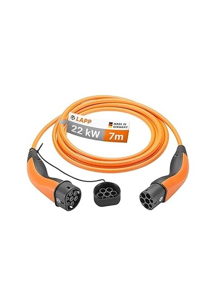 Lapp Elektrikli Araç 22 Kw, 32A, Üç Fazlı, Mod3, 7m Tip2 Şarj Kablosu - Tüm Araçlarla Uyumlu