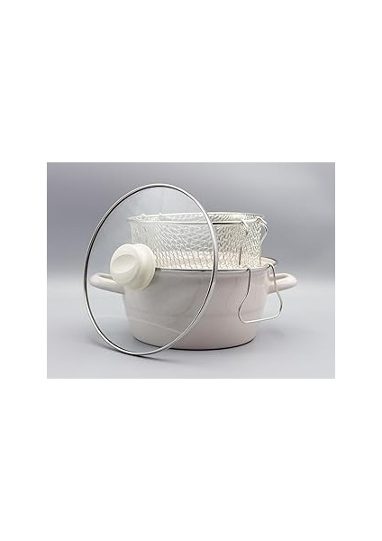 Bonera Emaye Kizartma Tenceresi̇ Krem - Boru Kulp