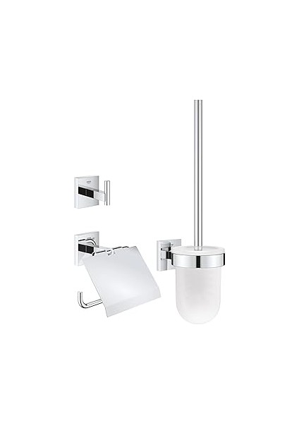 Start Cube Quickfix Üçlü Tuvalet Aksesuar Seti, Tuvalet Kağıtlığı, Tuvalet Fırçası, Bornoz As