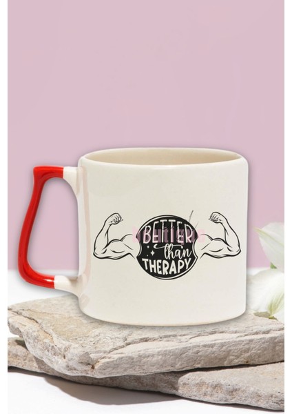 Better Than Therapy Yazılı Gym Spor Terapisi Fitness Hediyelik Kulplu Kupa Bardak