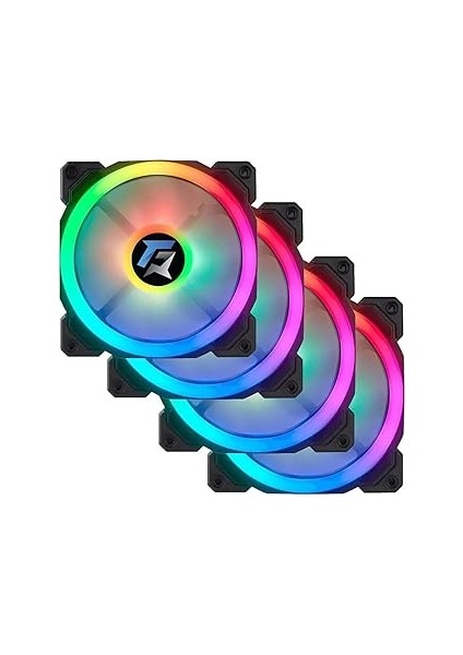 7r Pro Seri (4'lü Set) Rainbow Ledli Sessiz 120MM 12CM Kasa Fanı