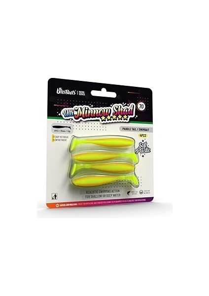 Ultibaits Minnow Shad Silikon Yem 70MM 1,6gr 4 Adet