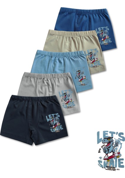 %95 Pamuklu Erkek Çocuk Boxer Külot Iç Çamaşır 5li Set modelleri
